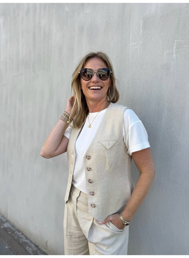 Gilet Flavio-M Natural Linen