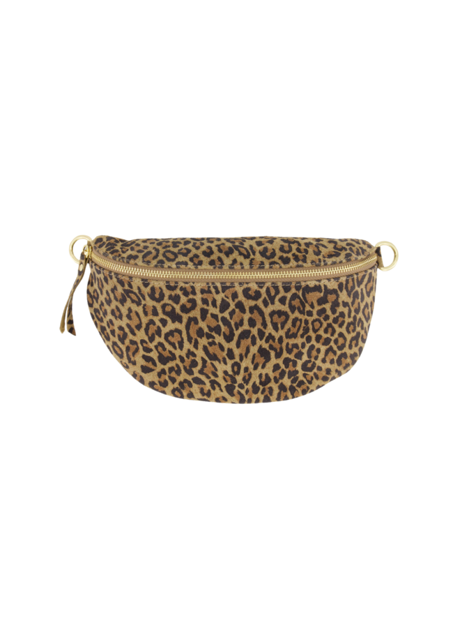 Jewelz tas Zoey Big Suède Luipaard/Goudkleurig
