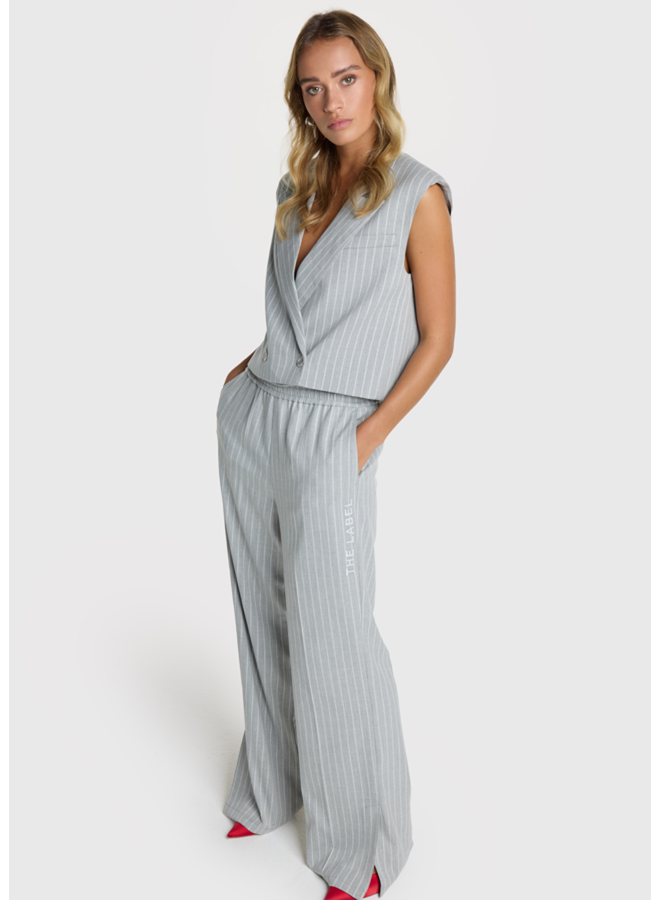 Broek Pinstripe Light Grey Melange