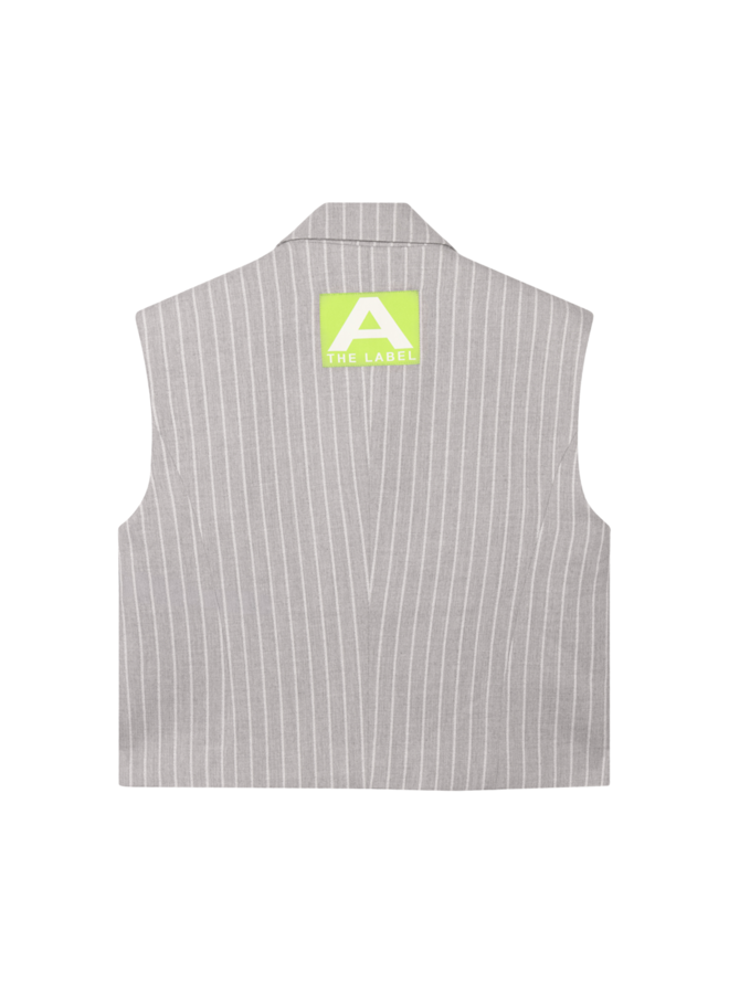 Gilet Pinstripe Light Grey Melange