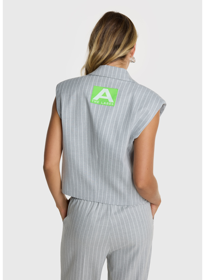 Gilet Pinstripe Light Grey Melange