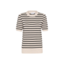 Top MilaSZ Korte Mouw Striped Gray Morn