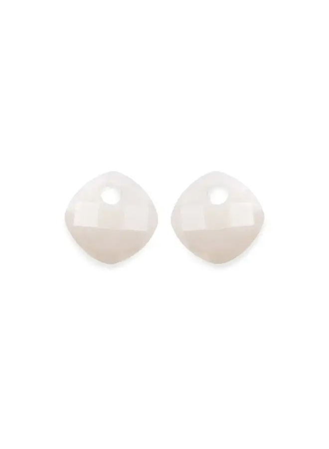 Sparkling Jewels oorbel Edelstenen Cushion Cut Mother of Pearl