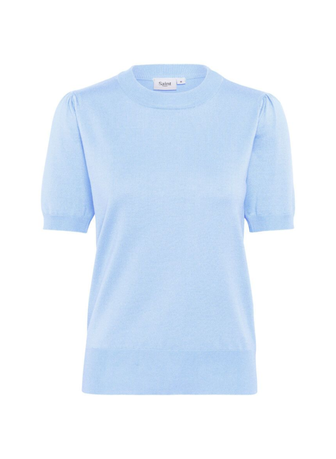 Top MilaSZ Korte Mouw Chambray Blue
