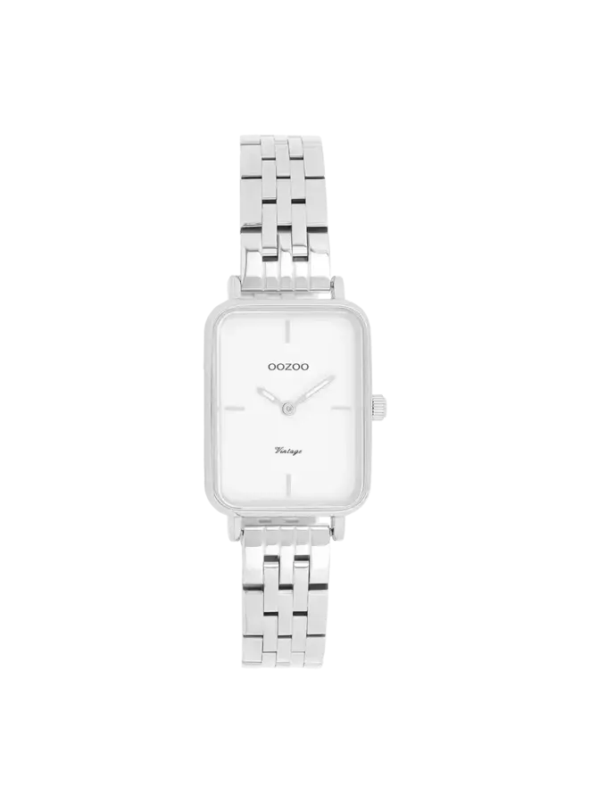 OOZOO Vintage horloge C20416 Zilverkleurig/Wit