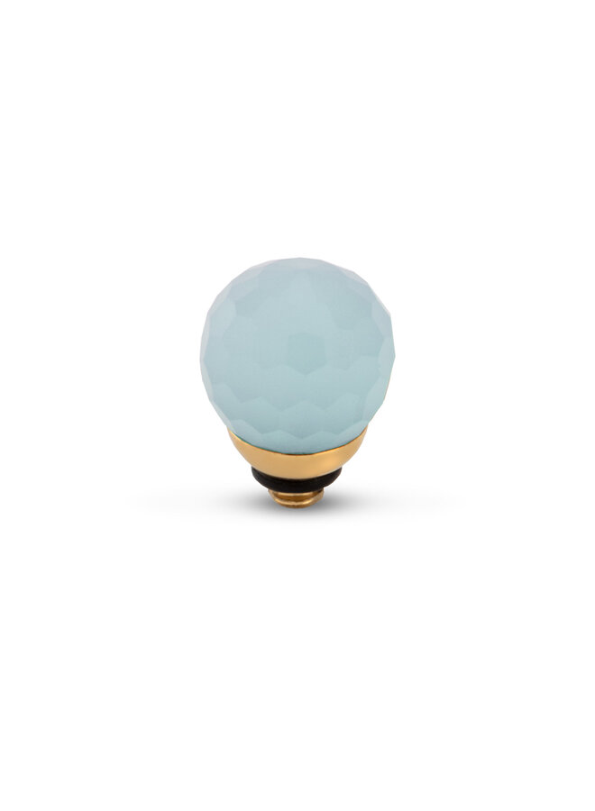 Melano Twisted meddy Facet CZ Ball Soft Blue Goudkleurig