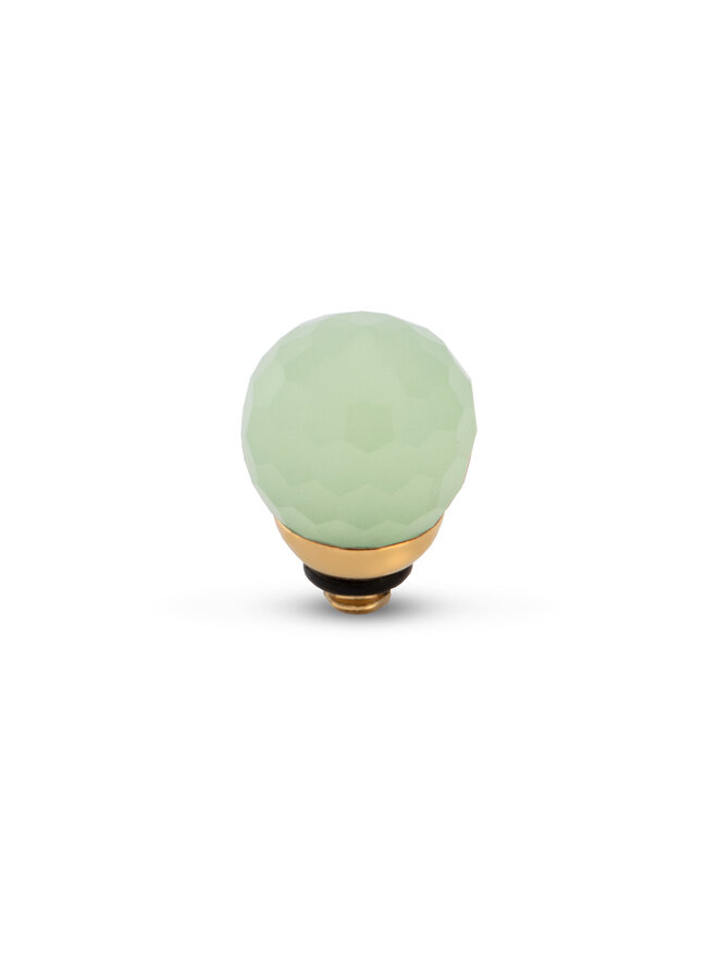 Melano Twisted meddy Facet CZ Ball Soft Green Goudkleurig