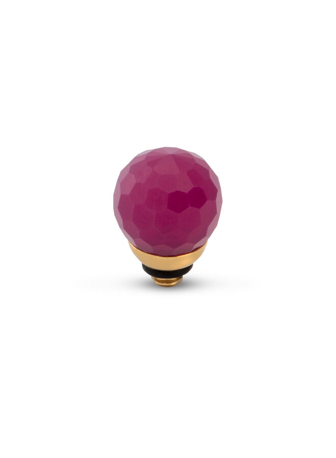 Melano Twisted meddy Facet CZ Ball Raspberry Goudkleurig