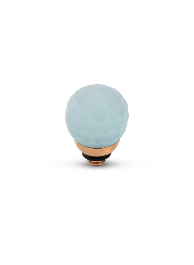 Melano Twisted meddy Facet CZ Ball Soft Blue Rosékleurig