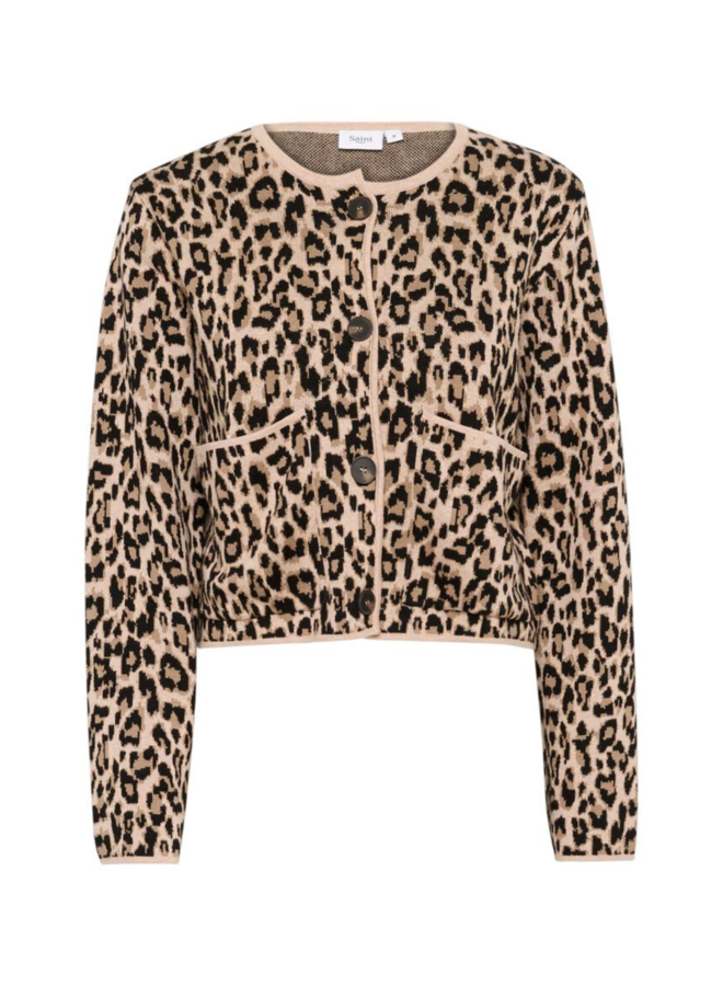 Vest LydiaSZ Black Leopard Jacquard