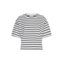 T-shirt Leana Stripe Egret/Sky Captain