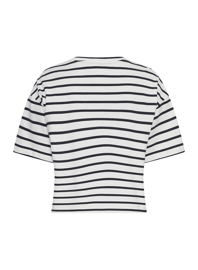 T-shirt Leana Stripe Egret/Sky Captain