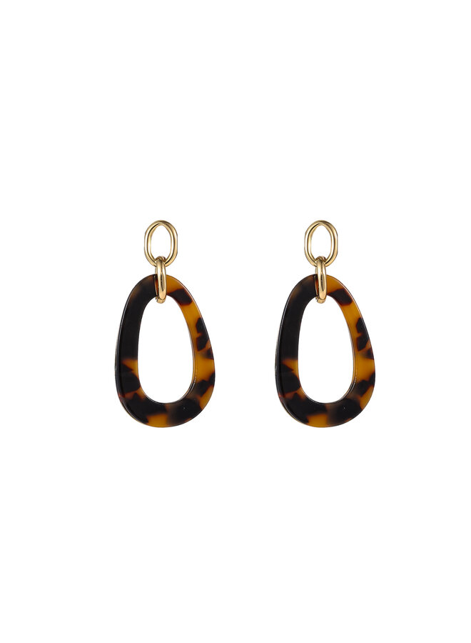 Day & Eve oorbellen E55032-4 Rood/Goudkleurig