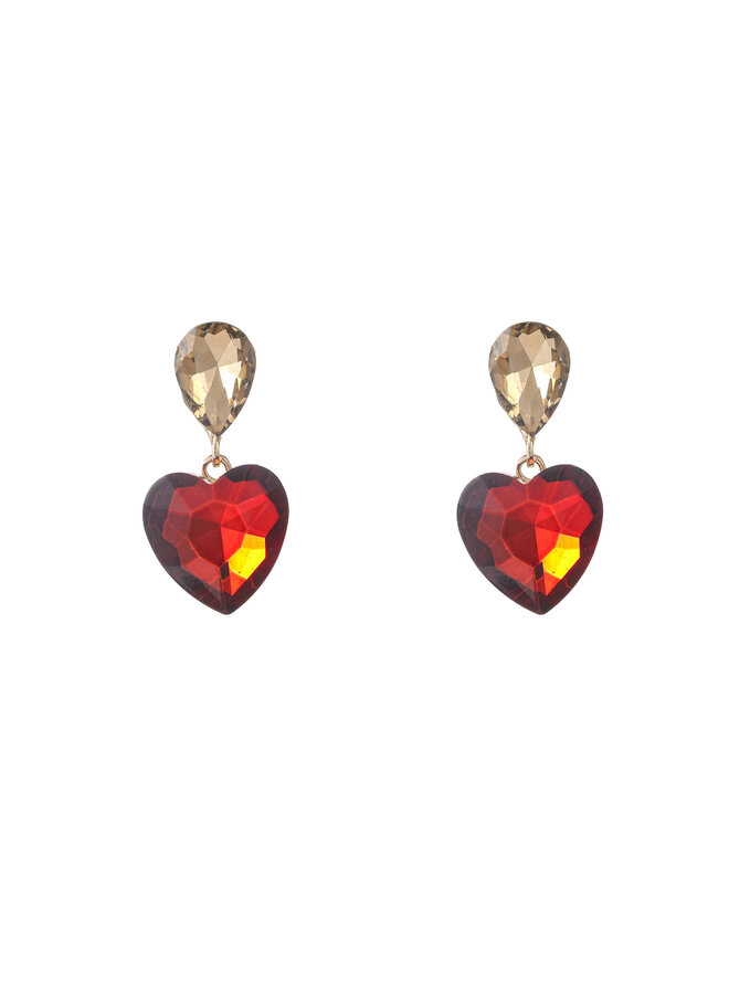 Day & Eve oorbellen E55139-3 Cognac/Goudkleurig