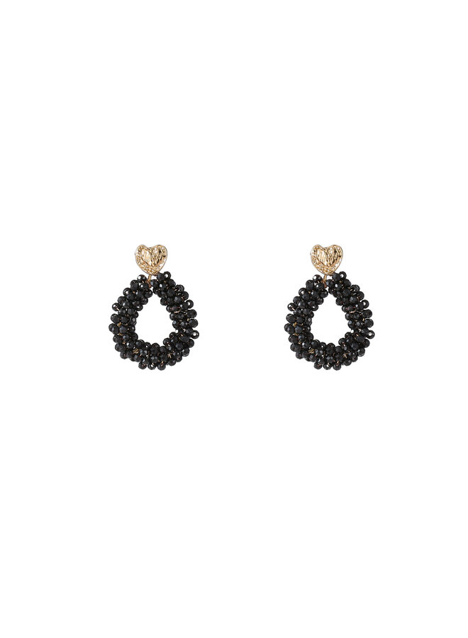 Day & Eve oorbellen E55216-1 Zwart/Goudkleurig