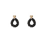Day & Eve oorbellen E55216-1 Zwart/Goudkleurig