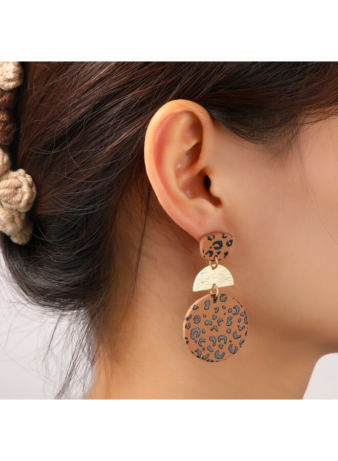 Day & Eve oorbellen E55051-2 Bruin/Goudkleurig