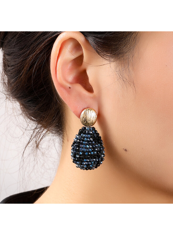 Day & Eve oorbellen E55232-1 Blauw Mix/Goudkleurig