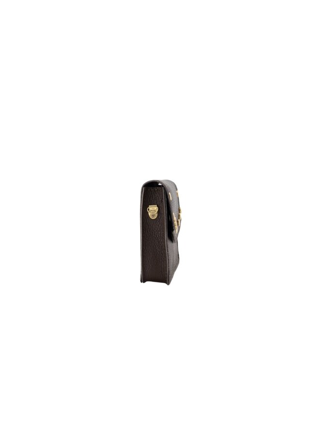 Jewelz tas Laura Classic Grain Donkerbruin/Goudkleurig