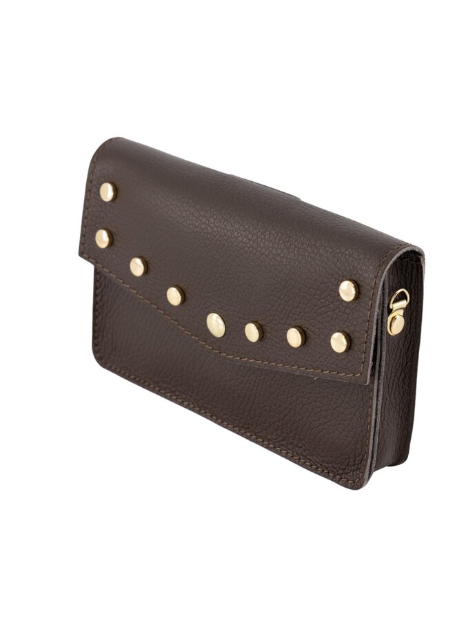 Jewelz tas Laura Classic Grain Donkerbruin/Goudkleurig