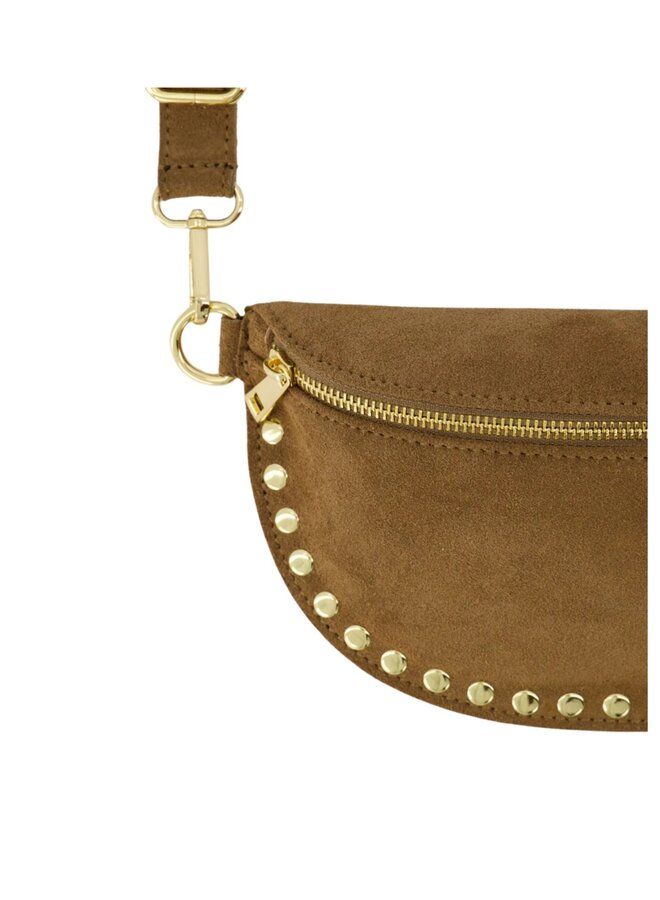 Jewelz tas Debby Suède Taupe/Goudkleurig