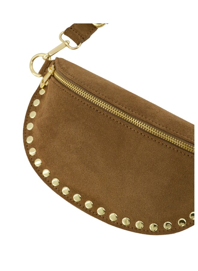Jewelz tas Debby Suède Taupe/Goudkleurig