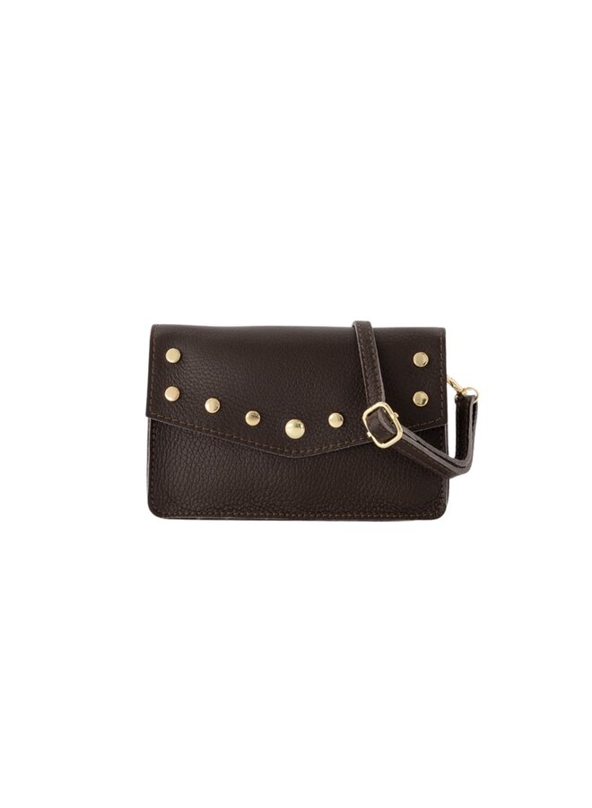 Jewelz tas Laura Classic Grain Donkerbruin/Goudkleurig