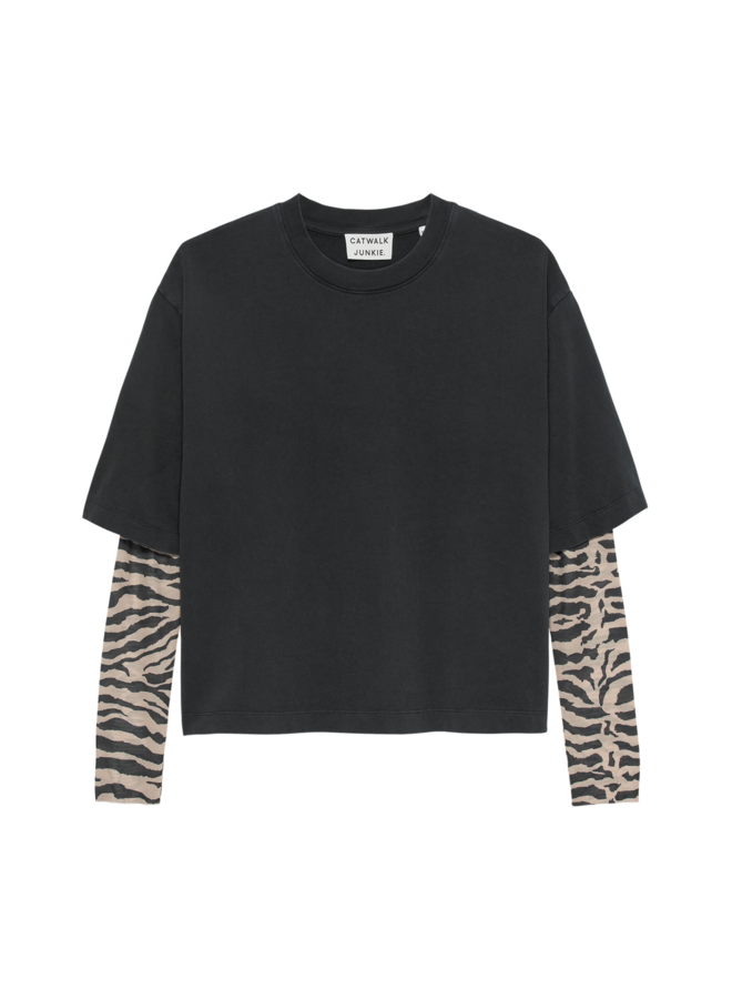 Top Zebra Mesh Faded Dark Grey