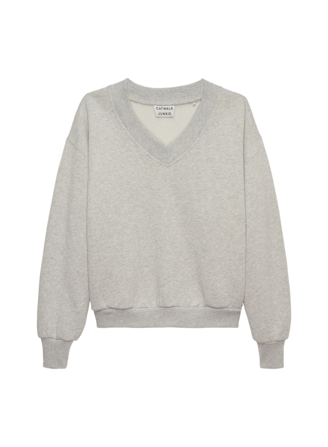 Sweater V-Neck Grey Melange