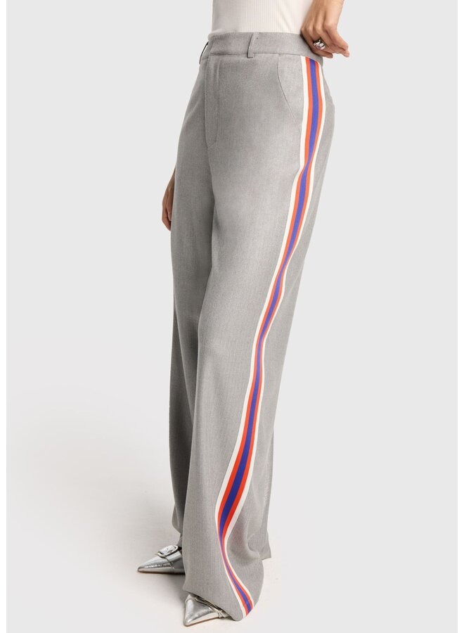 Broek Herringbone Soft Grey Melange