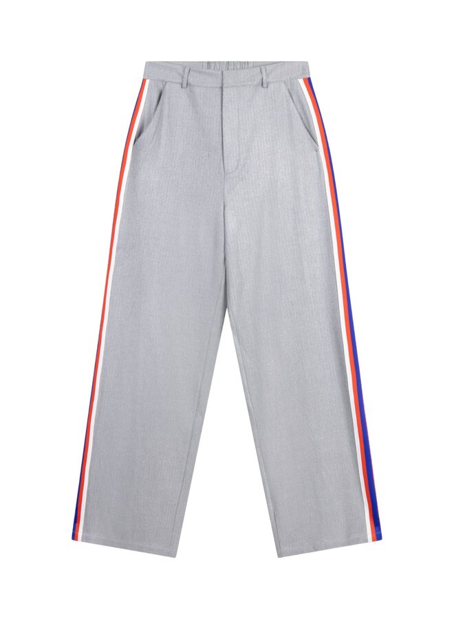 Broek Herringbone Soft Grey Melange