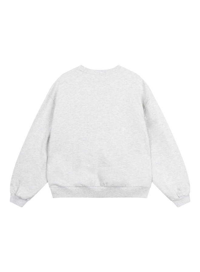 Sweater Text Patches Light Grey Melange