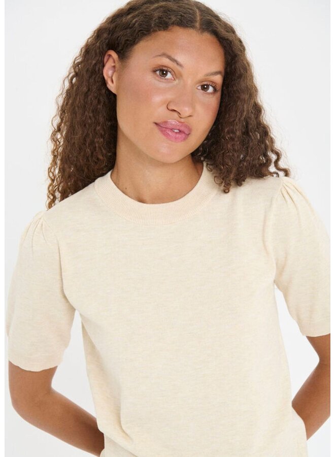 Top MilaSZ Korte Mouw Brown Rice Melange