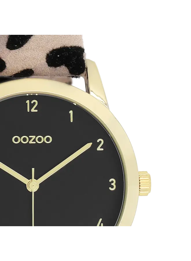 OOZOO Timepieces horloge C11373 Luipaard/Goudkleurig/Zwart