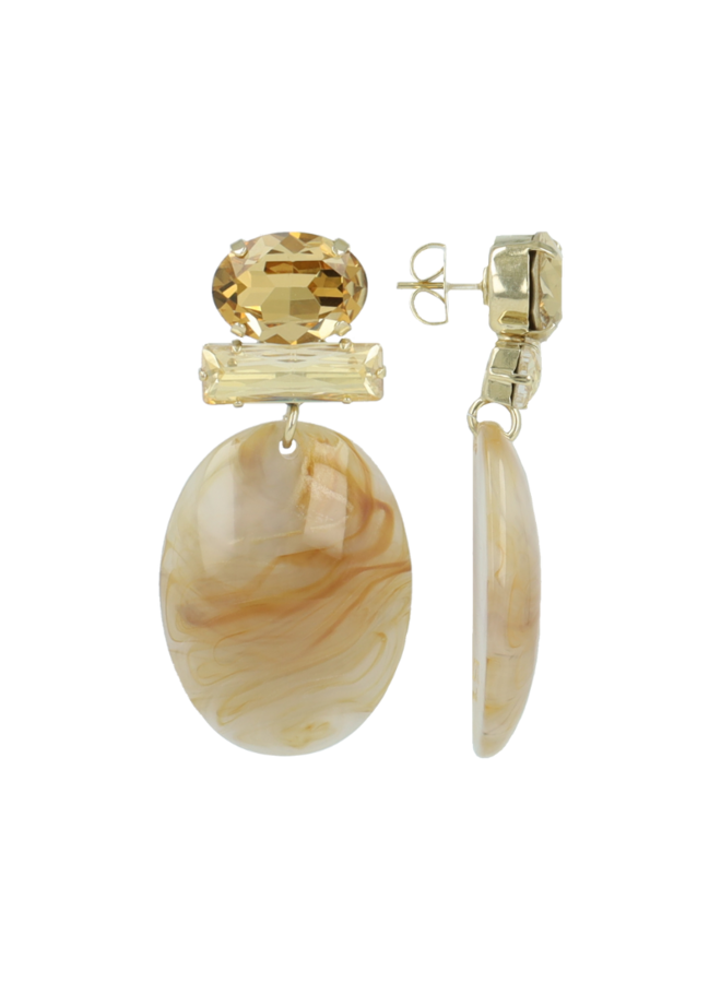 LOTT. oorbellen Sirius Ovaal S Naturel Mix