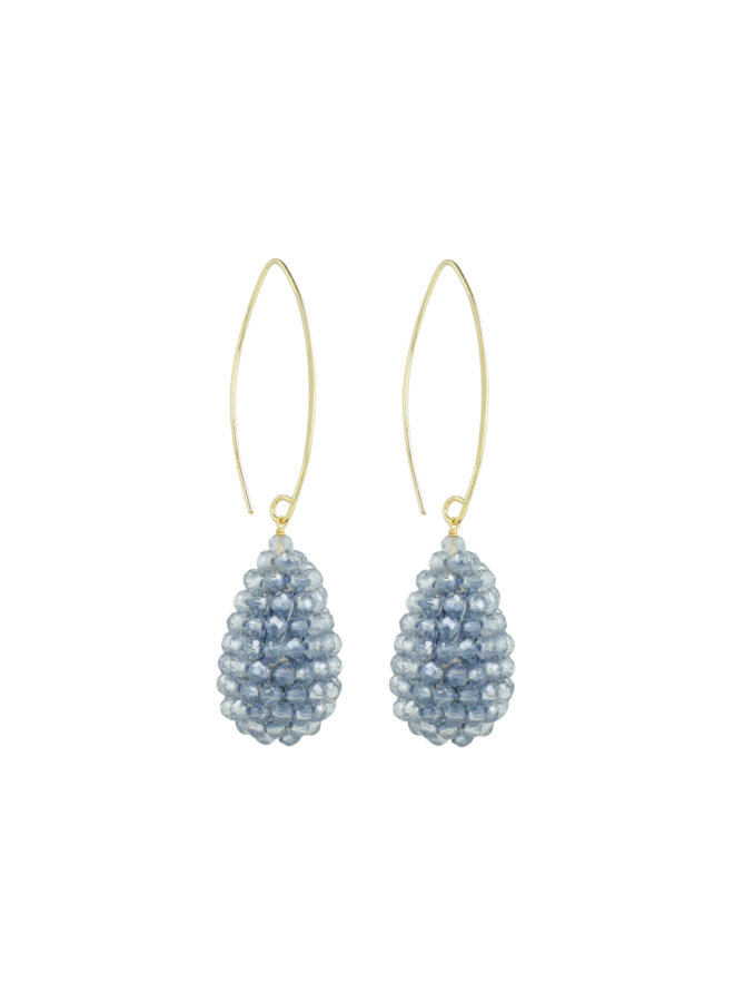 LOTT. oorbellen Amy Kegel XS Retro Blue/Goud Verguld