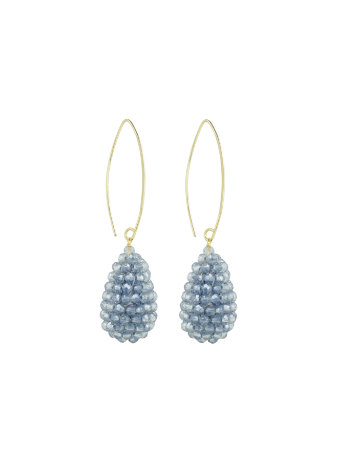 LOTT. oorbellen Amy Kegel XS Retro Blue/Goud Verguld