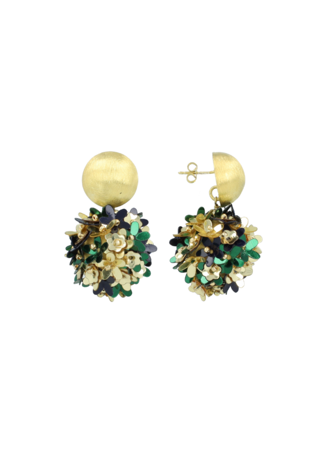 LOTT. oorbellen Daisy Bol M Emerald/Goud Verguld