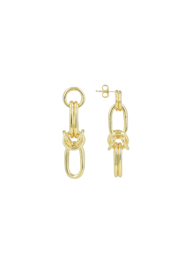 LOTT. oorbellen Knotted Link Goud Verguld