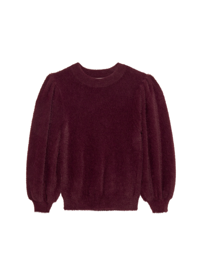 Trui Fuzzy Puff Sleeve Winetasting