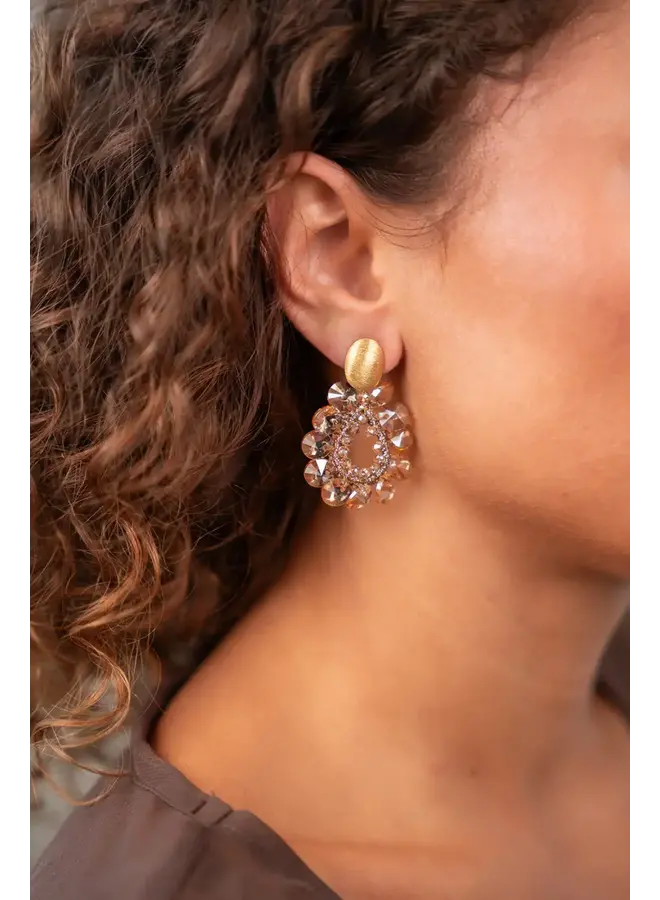 LOTT. oorbellen Susan Taupe/Goud Verguld