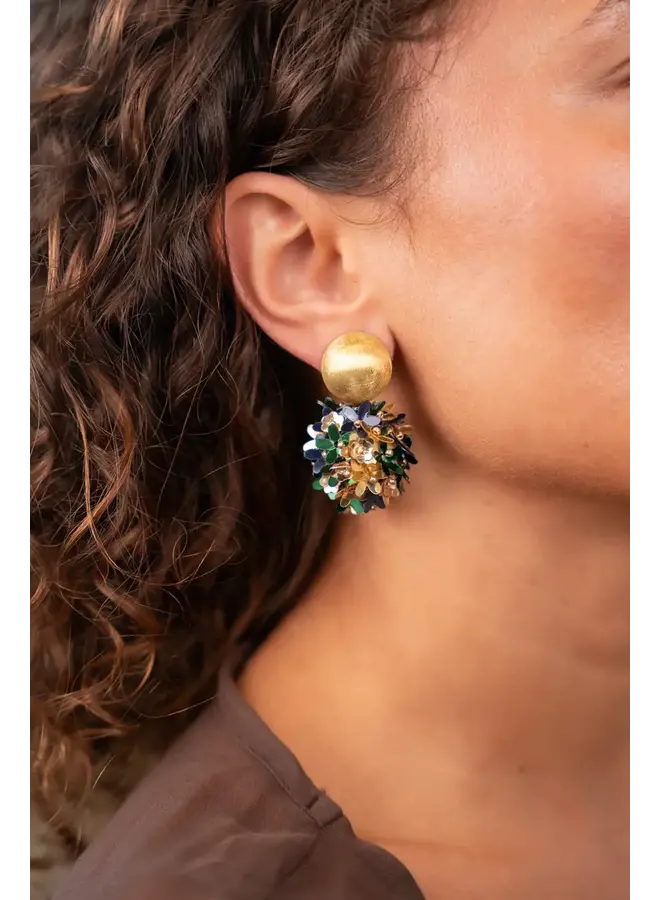 LOTT. oorbellen Daisy Bol M Emerald/Goud Verguld