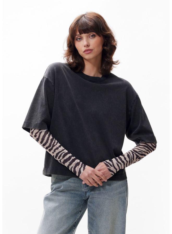 Top Zebra Mesh Faded Dark Grey