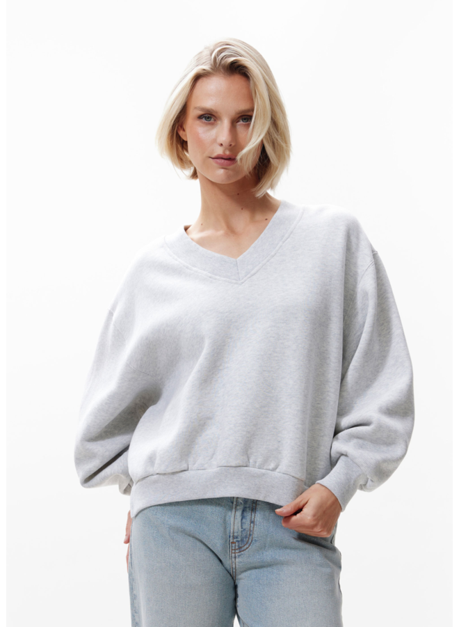 Sweater V-Neck Grey Melange