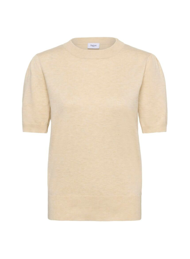 Top MilaSZ Korte Mouw Brown Rice Melange