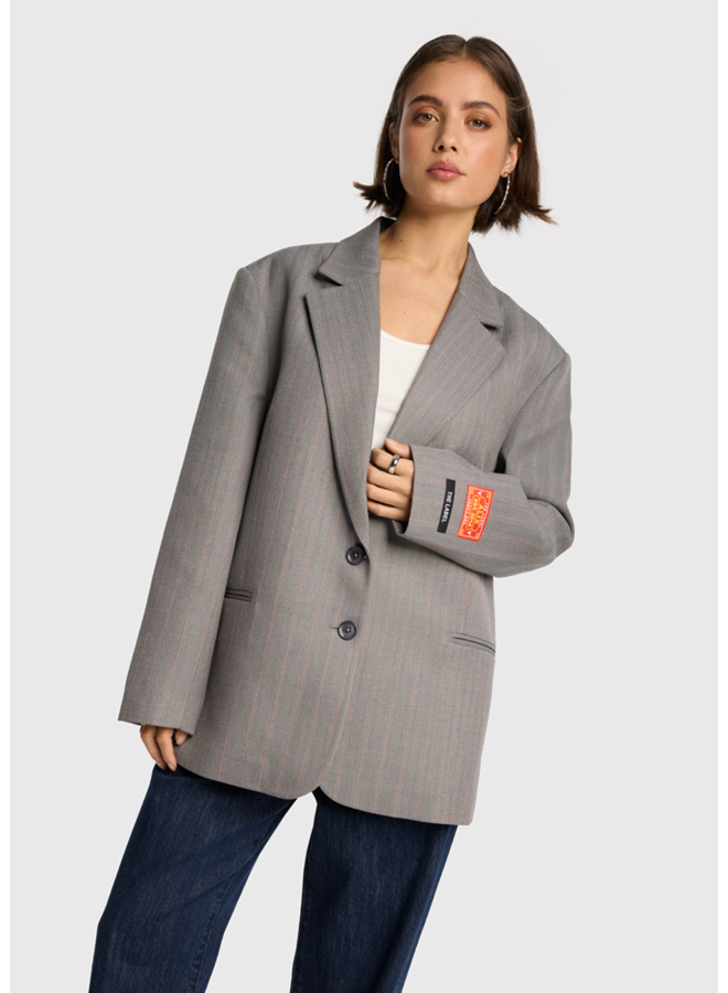 Blazer Classy Grandad Soft Grey Melange