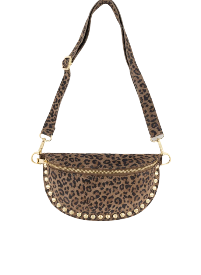 Jewelz tas Debby Suède Luipaard/Goudkleurig