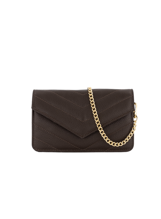 Jewelz tas Laurie Classic Grain Donkerbruin/Goudkleurig