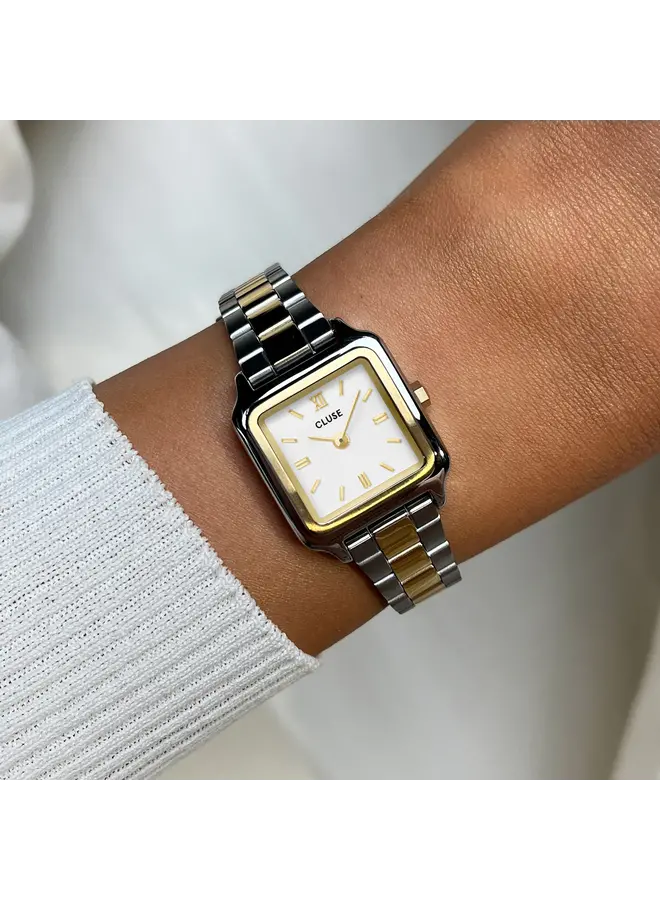CLUSE horloge Gracieuse Mini Zilver-/Goudkleurig/Wit