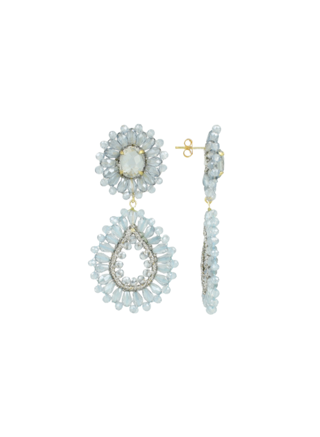 LOTT. oorbellen Apollo Druppel S/M Retro Blue/Goud Verguld